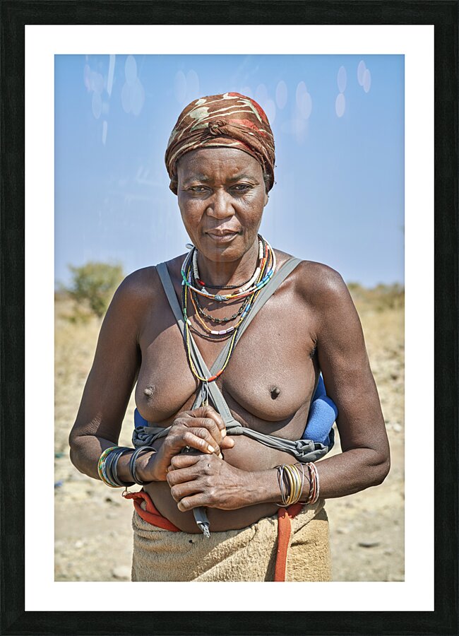 Namibia. Portrait of a woman of Zemba Bantu ethnic group in Kunene Region Picture Frame print