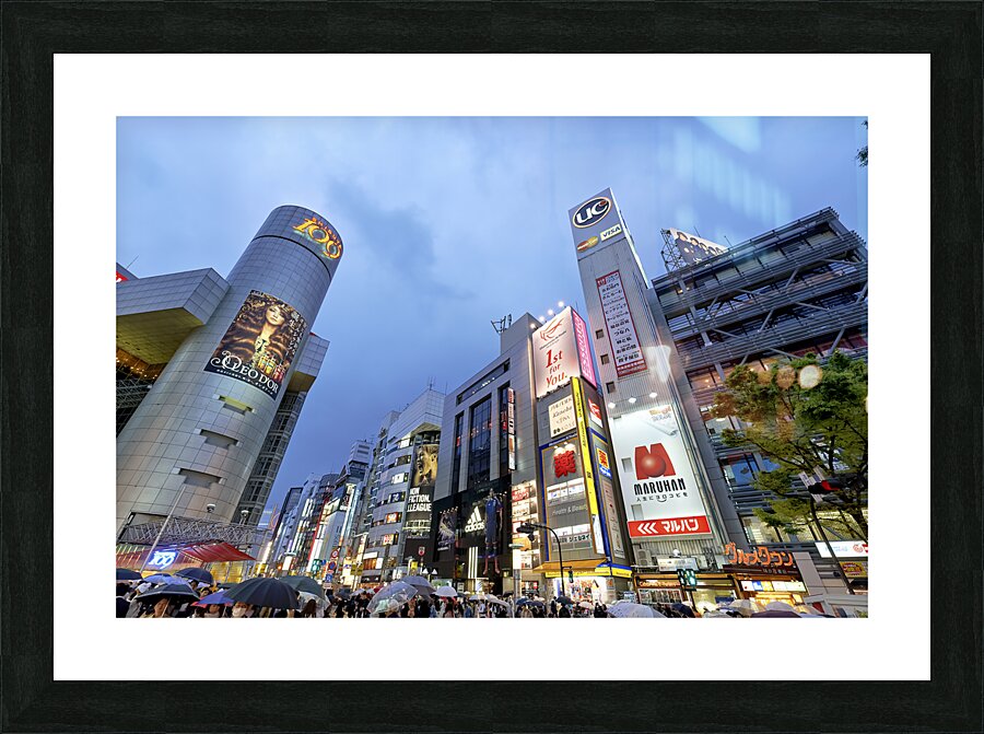 Japan. Tokyo. Shibuya district at night Picture Frame print