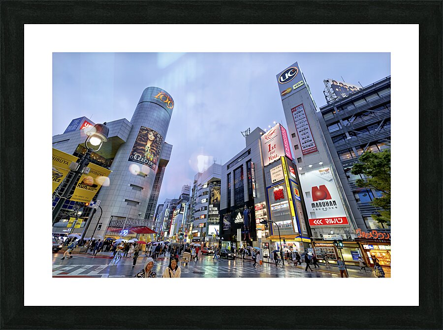 Japan. Tokyo. Shibuya district at night Picture Frame print