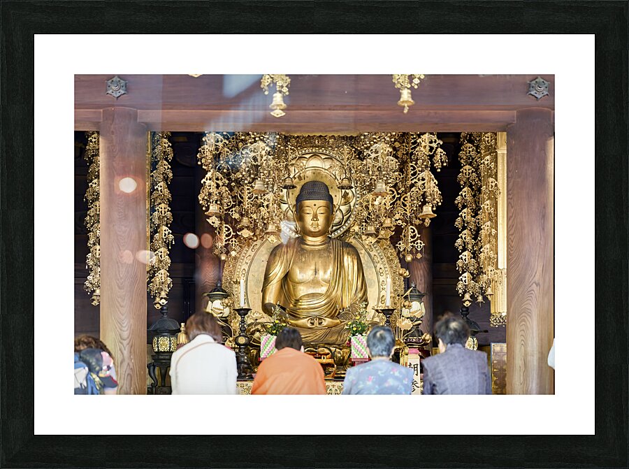 Japan. Kyoto. Buddha statue inside Chion-in temple Picture Frame print