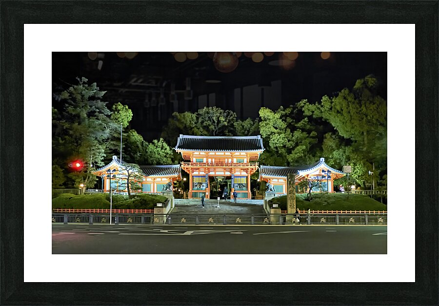 Japan. Kyoto. Yasaka shrine at night Picture Frame print