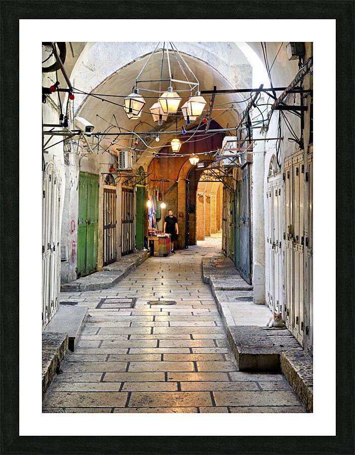 Jerusalem Israel. A cobbled street in the old city Picture Frame print