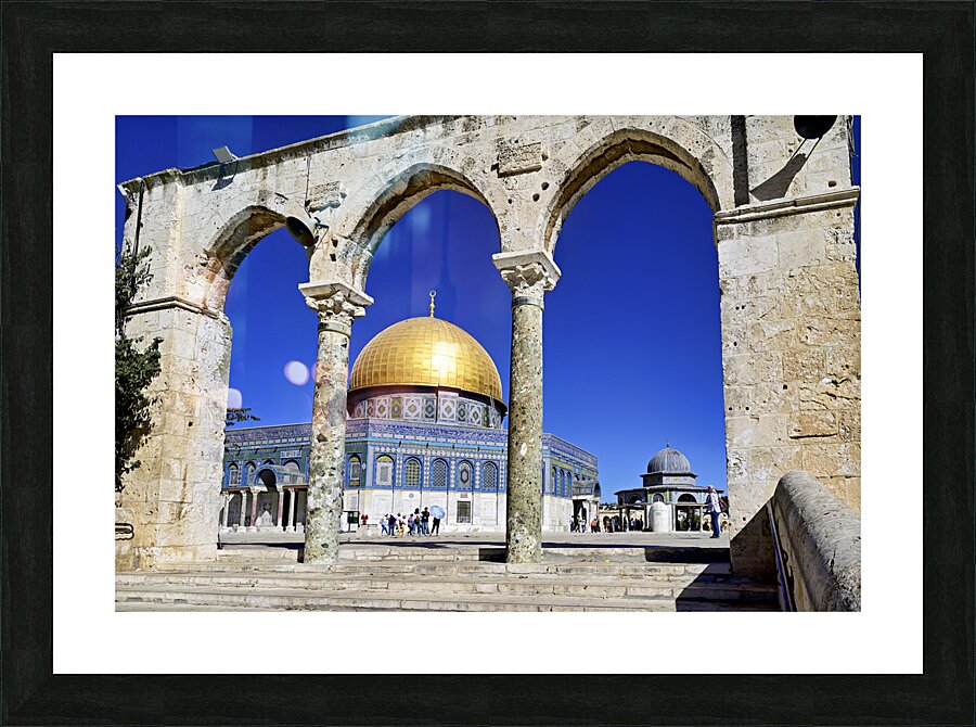 Jerusalem Israel. Dome of the rock mosque at Temple Mount Picture Frame print