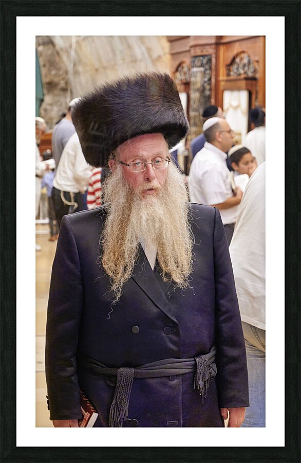 Jerusalem Israel. Orthodox jews praying at the wailing wall Picture Frame print