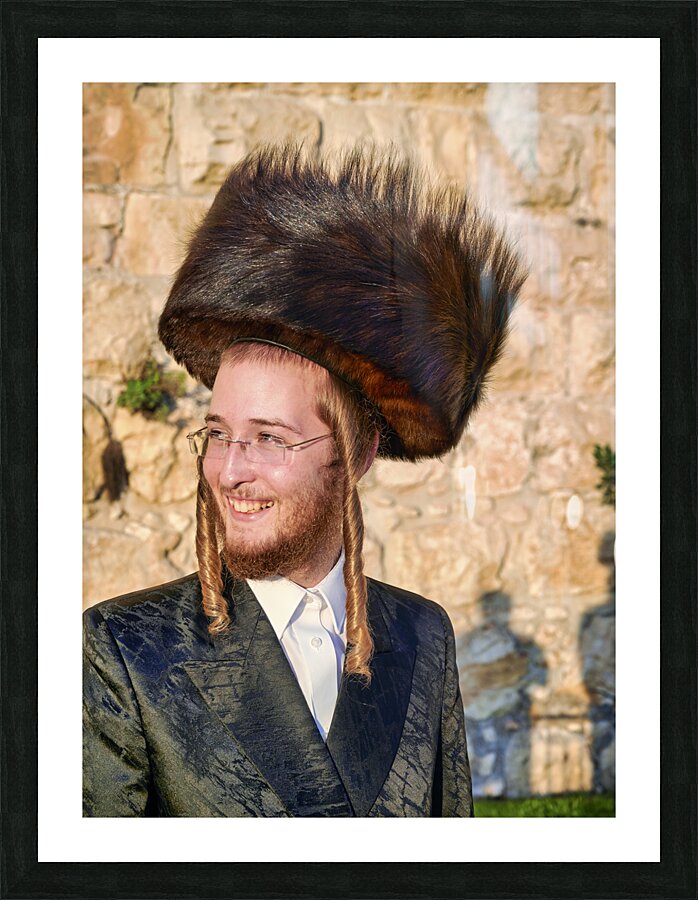 Jerusalem Israel. Orthodox jews praying at the wailing wall Picture Frame print