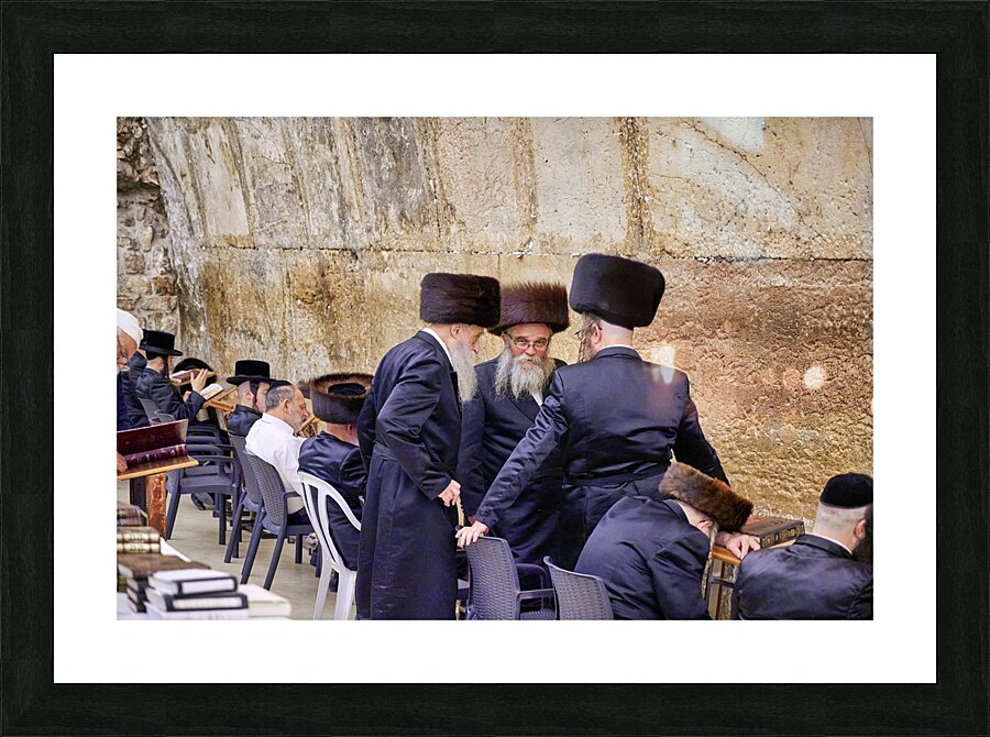 Jerusalem Israel. Orthodox jews praying at the wailing wall Picture Frame print
