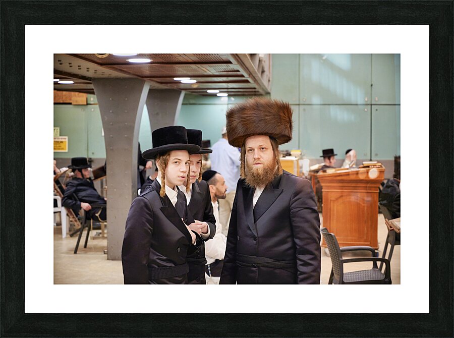 Jerusalem Israel. Orthodox jews praying at the wailing wall Picture Frame print