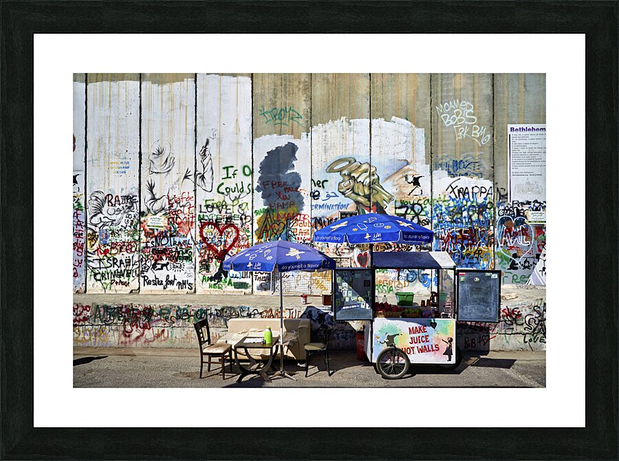 Jerusalem Israel. The west bank separation wall in Bethlehem Picture Frame print
