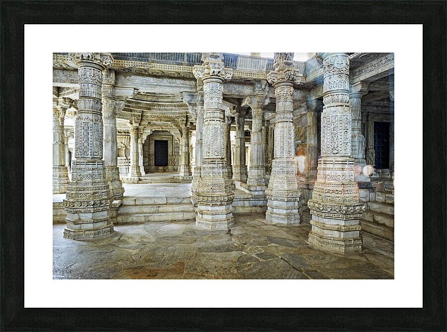 India Rajasthan. Jain Old Temples in Ranakpur Picture Frame print