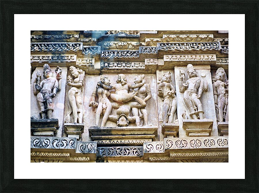 India Madhya Pradesh Khajuraho. The hindu erotic temples Picture Frame print