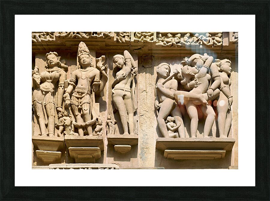 India Madhya Pradesh Khajuraho. The hindu erotic temples Picture Frame print