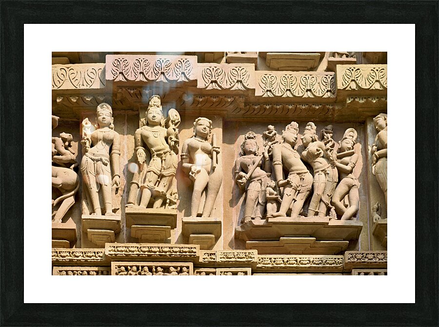 India Madhya Pradesh Khajuraho. The hindu erotic temples Picture Frame print