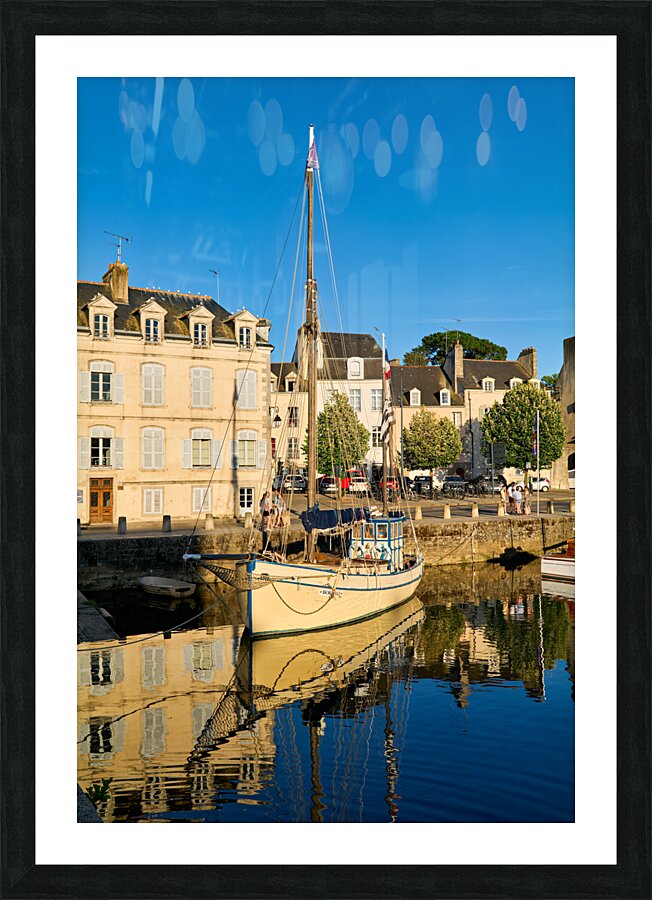 Vannes Brittany France. Boats moored at the port Picture Frame print