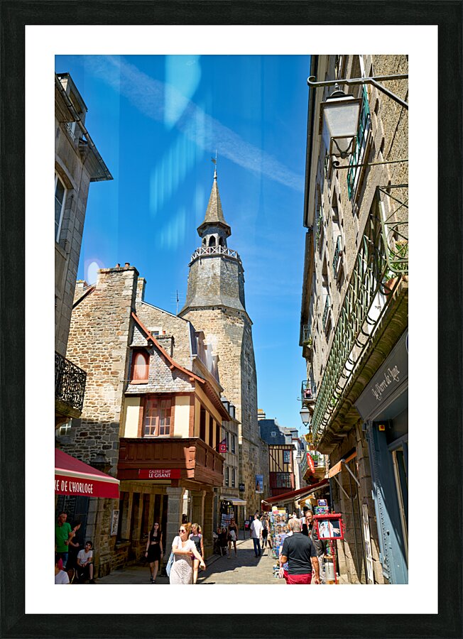 Dinan Brittany France. Tour de lHorloge clock tower Picture Frame print