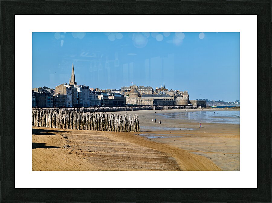 Saint Malo Brittany France. Grand plage du Sillon Sillon beach Picture Frame print