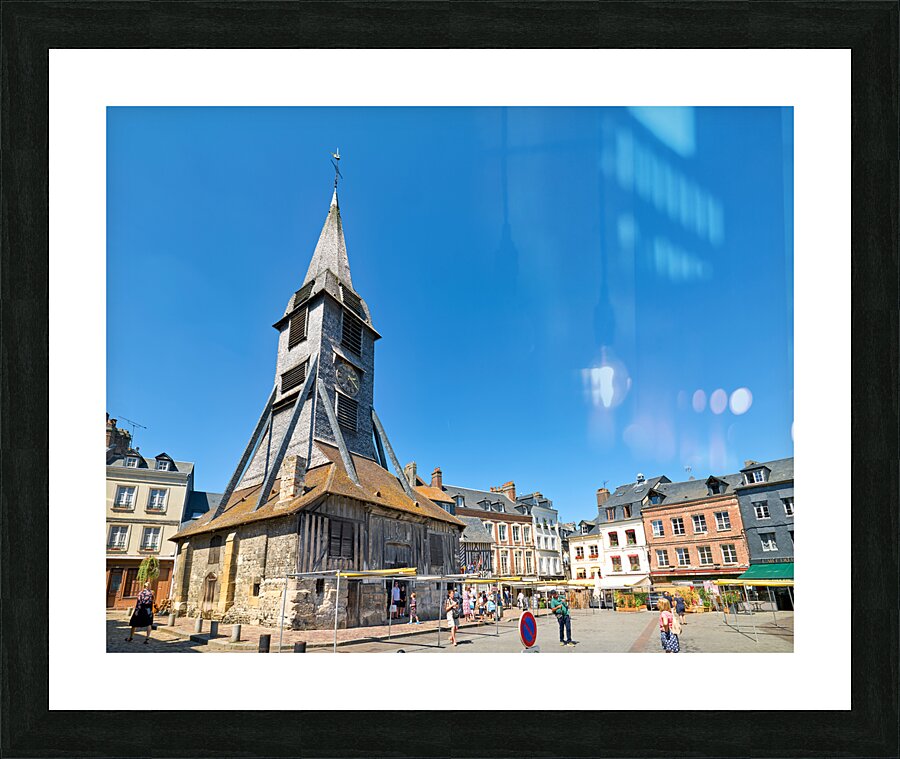 Honfleur Normandy France. Saint Catherine church the biggest wooden church in France Picture Frame print