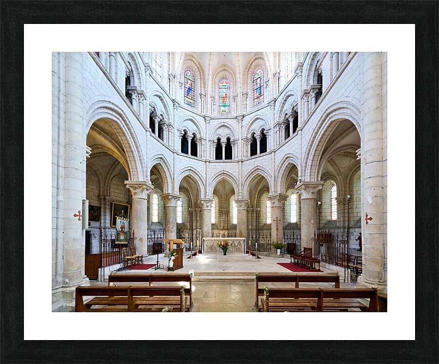 Chablis Burgundy France. Collegiale Saint Martin church Picture Frame print