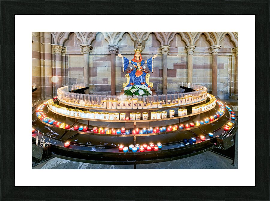 Strasbourg Alsace France. Alsace Wine Route. The Cathedral. Votive candles Picture Frame print
