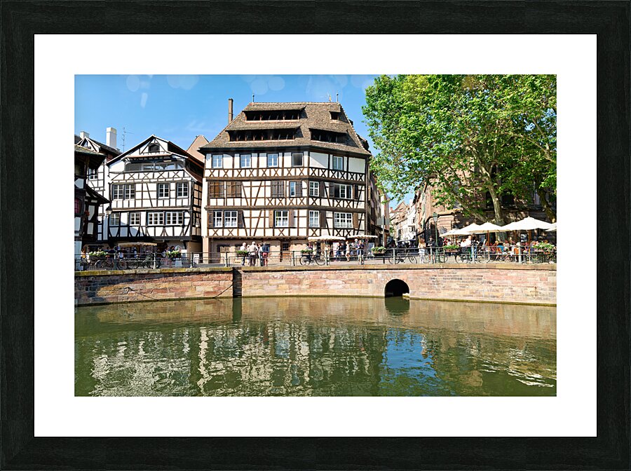 Strasbourg Alsace France. The coloured timber framed houses in Petit France district Picture Frame print