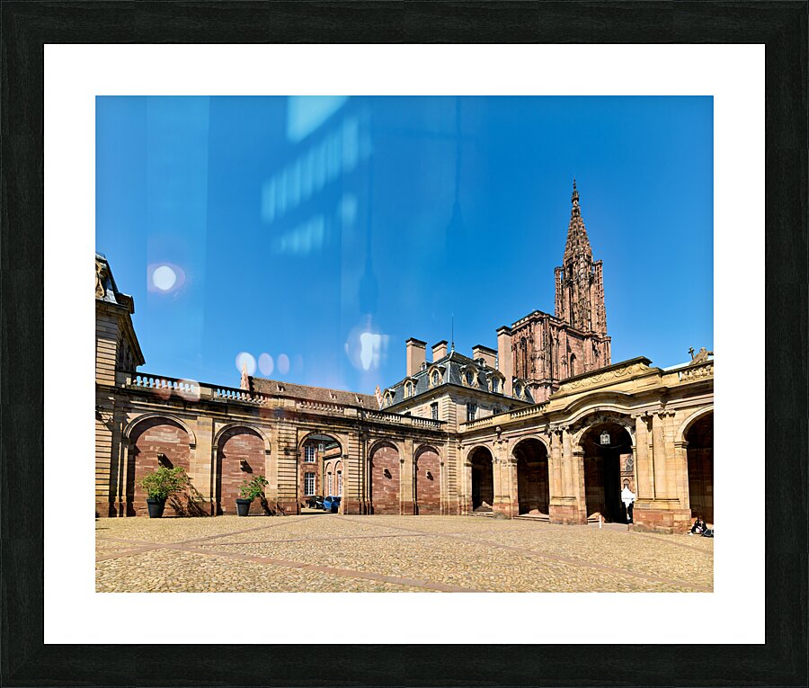 Strasbourg Alsace France. The Cathedral Notre Dame seen from Palais Rohan Picture Frame print