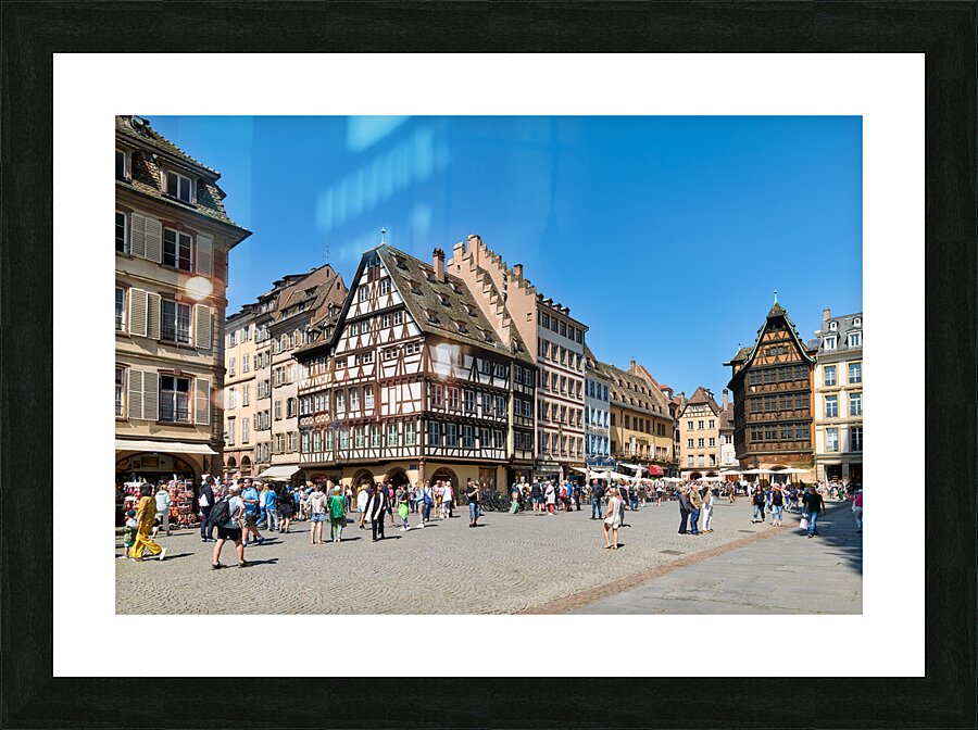 Strasbourg Alsace France. The coloured timber frame houses in Place du Chateau Picture Frame print
