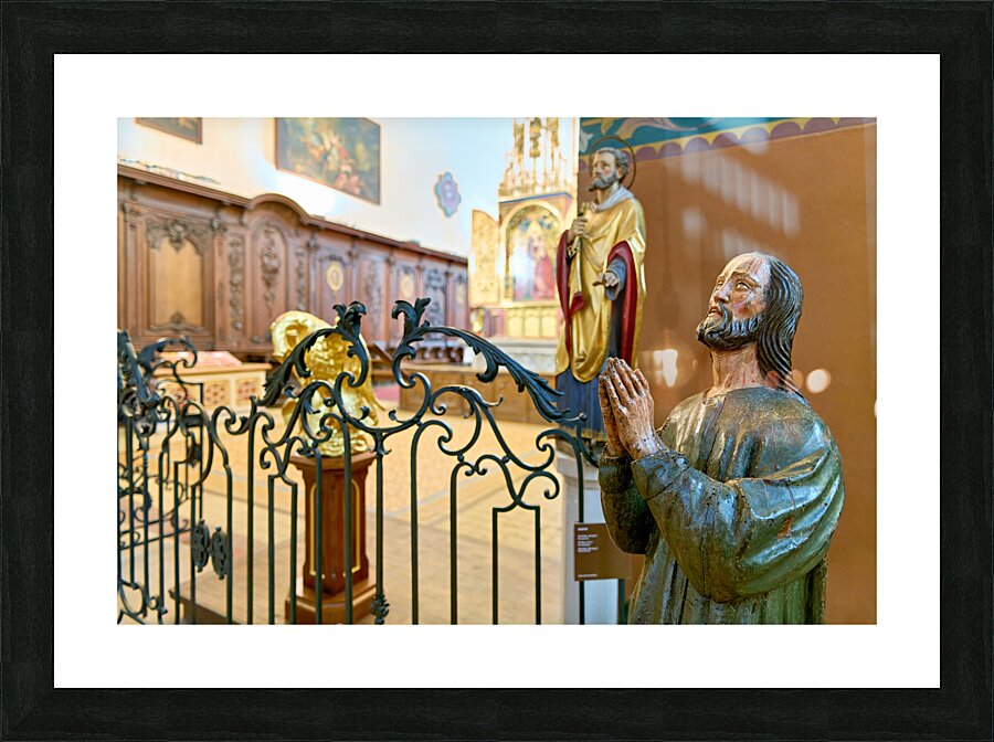 Colmar Alsace France. Alsace Wine Route. Jesus Christ statue in the Dominican Church Picture Frame print