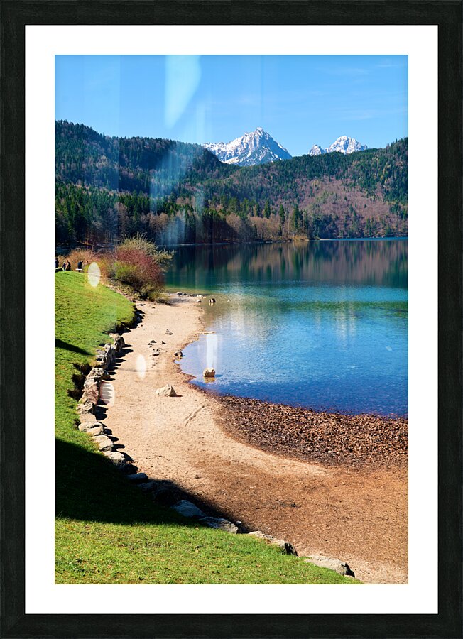 Germany Bavaria Romantic Road. Fussen. Alpsee lake Picture Frame print