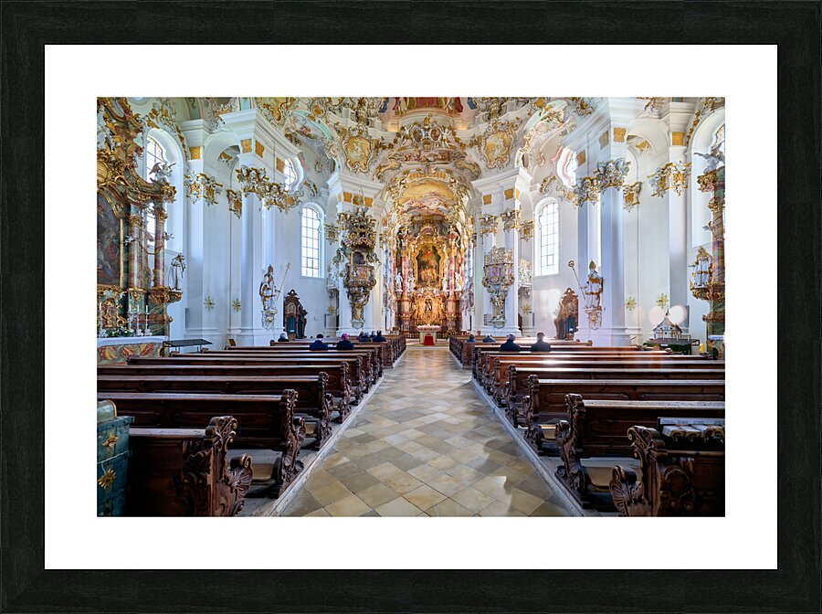 Germany Bavaria Romantic Road. The Pilgrimage Church of Wies Wieskirche Picture Frame print
