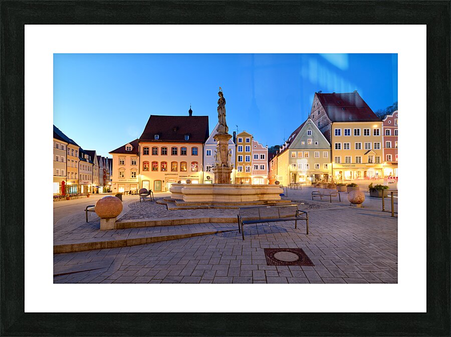 Germany Bavaria Romantic Road. Landsberg am Lech. Hauptplatz square Picture Frame print