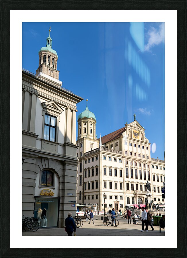 Germany Bavaria Romantic Road. Augsburg. Rathausplatz. Town Hall Picture Frame print