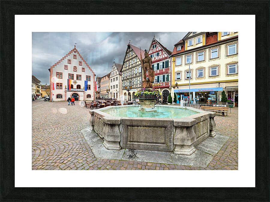 Germany Bavaria Romantic Road. Bad Mergentheim. Market Square Picture Frame print