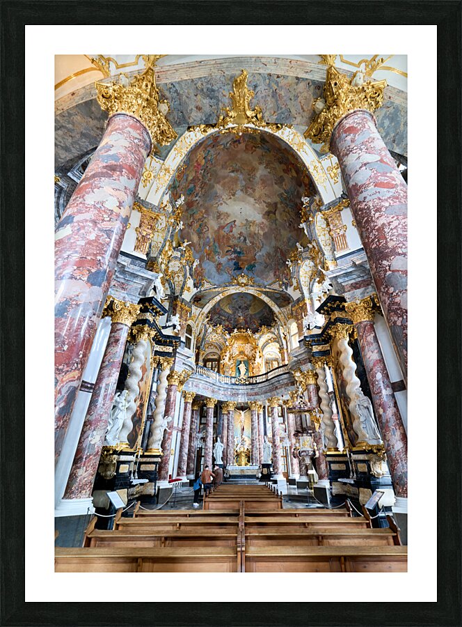 Germany Bavaria Romantic Road. Wurzburg. Hofkirche Court church of Residence Residenz Picture Frame print