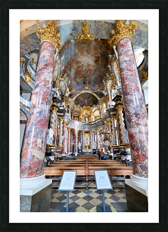 Germany Bavaria Romantic Road. Wurzburg. Hofkirche Court church of Residence Residenz Picture Frame print