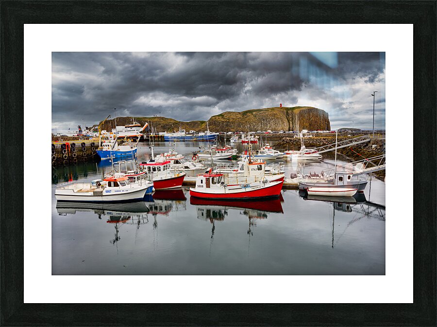 The harbour at Stykkisholmur. Snaefellsnes peninsula. Iceland Picture Frame print