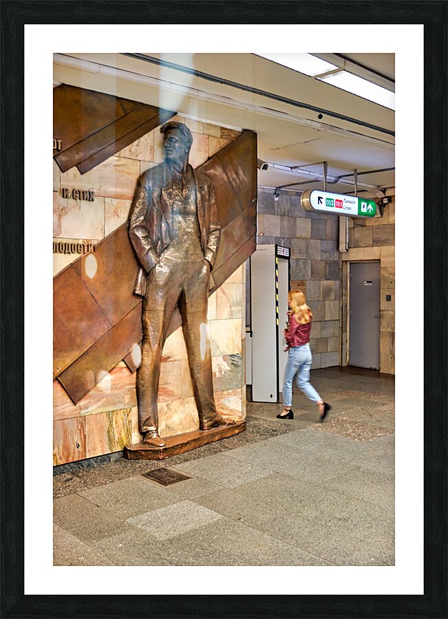 St. Petersburg Russia. The entrance of Mayakovskaya metro station Picture Frame print