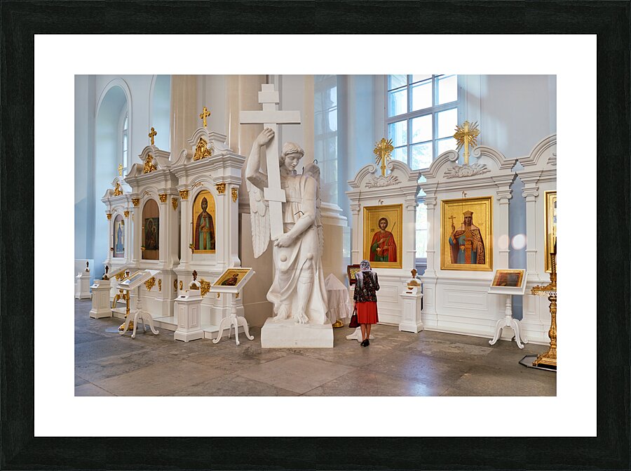 St. Petersburg Russia. Smolny Convent or Smolny Convent of the Resurrection is located on Ploschad Rastrelli on the bank of the River Neva in Saint Petersburg Picture Frame print