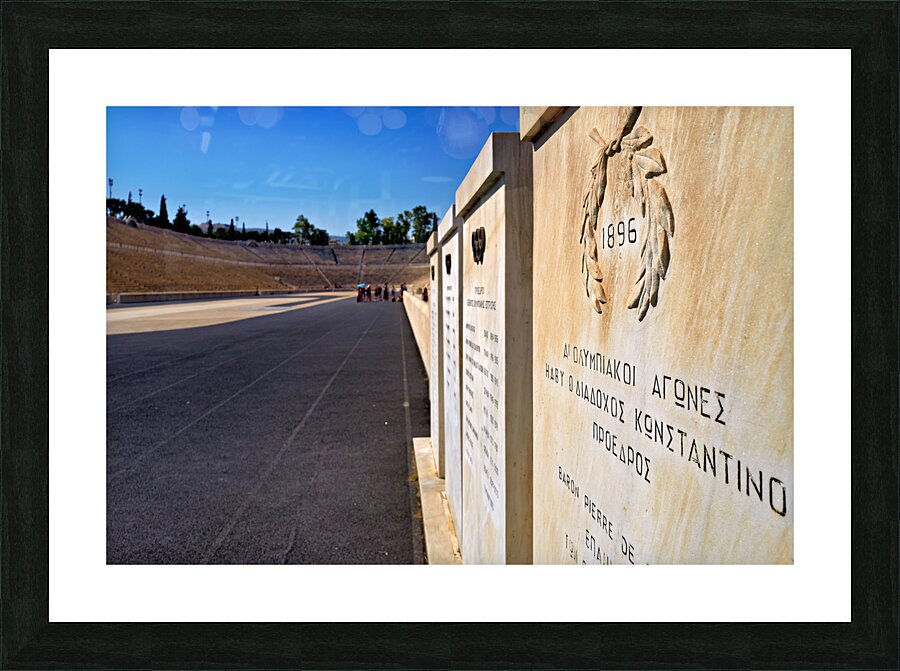 Athens Greece.The Panathenaic Stadium site of the first modern Olympic games in 1896 now hosting ceremonial events & live music concerts. Picture Frame print