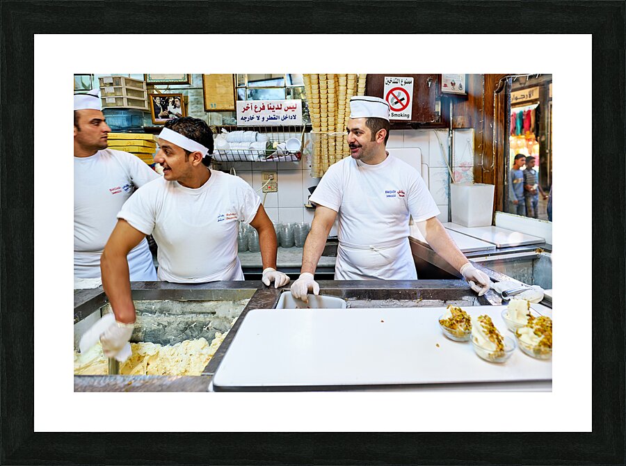 Syria. Bakdash the best ice cream in Damascus Picture Frame print