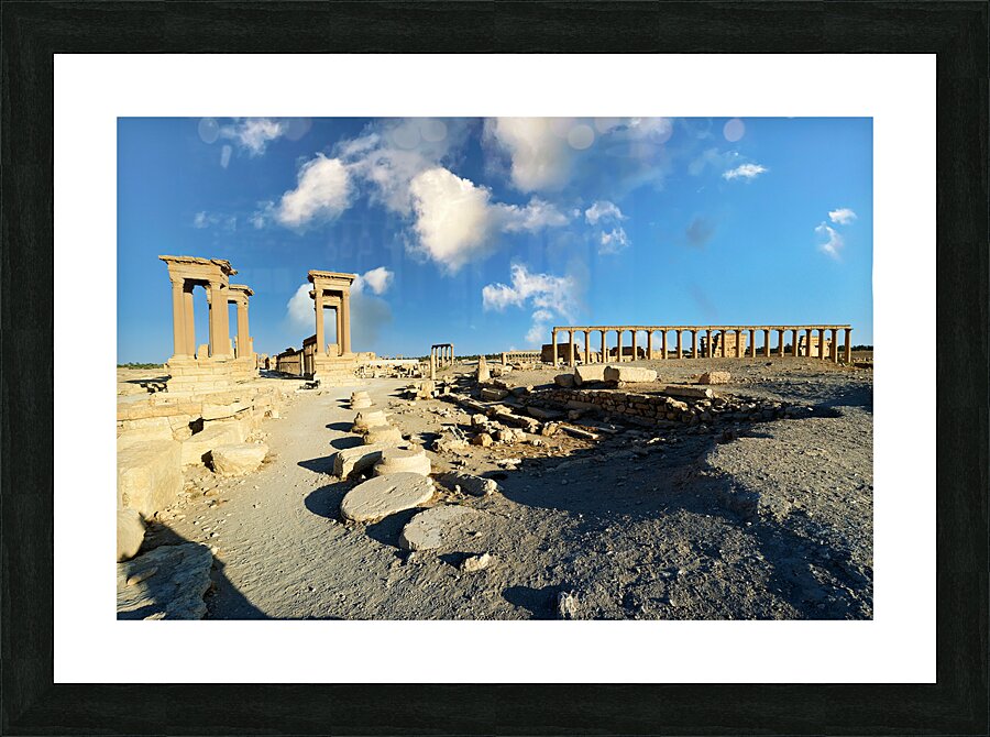 Syria. The ancient city of Palmyra. The tetrapylon Picture Frame print