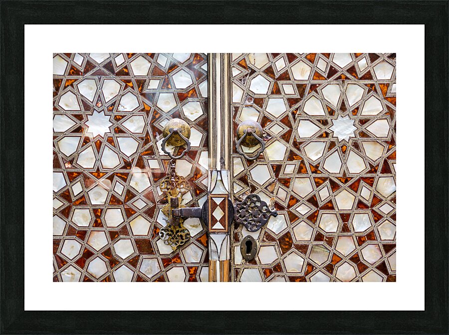 Istanbul Turkey. Topkapi Palace. Decorated door in the Harem Picture Frame print