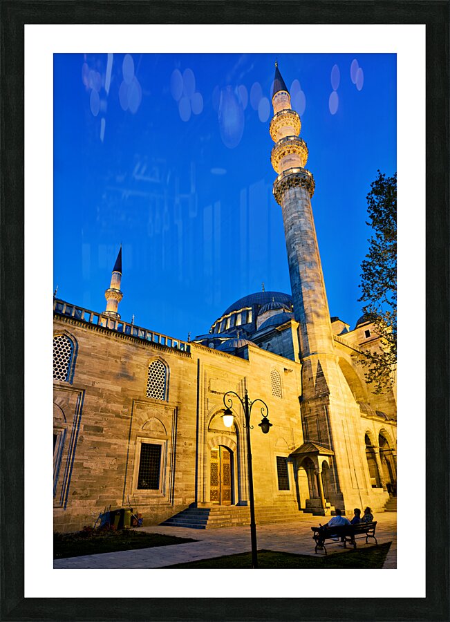 Istanbul Turkey. Süleymaniye Mosque at sunset Picture Frame print