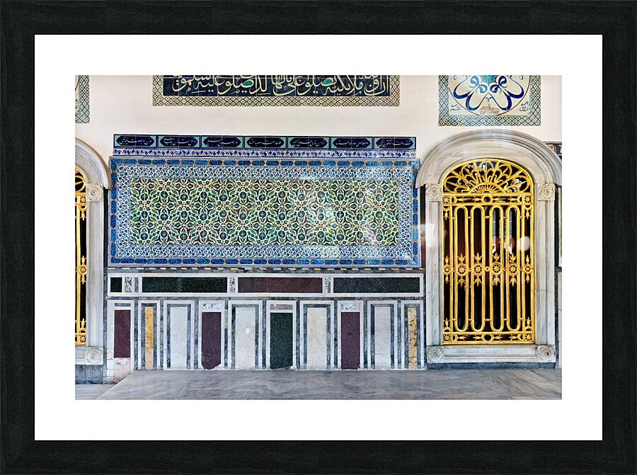 Istanbul Turkey. Topkapi Palace. Decorated walls in the Harem Picture Frame print