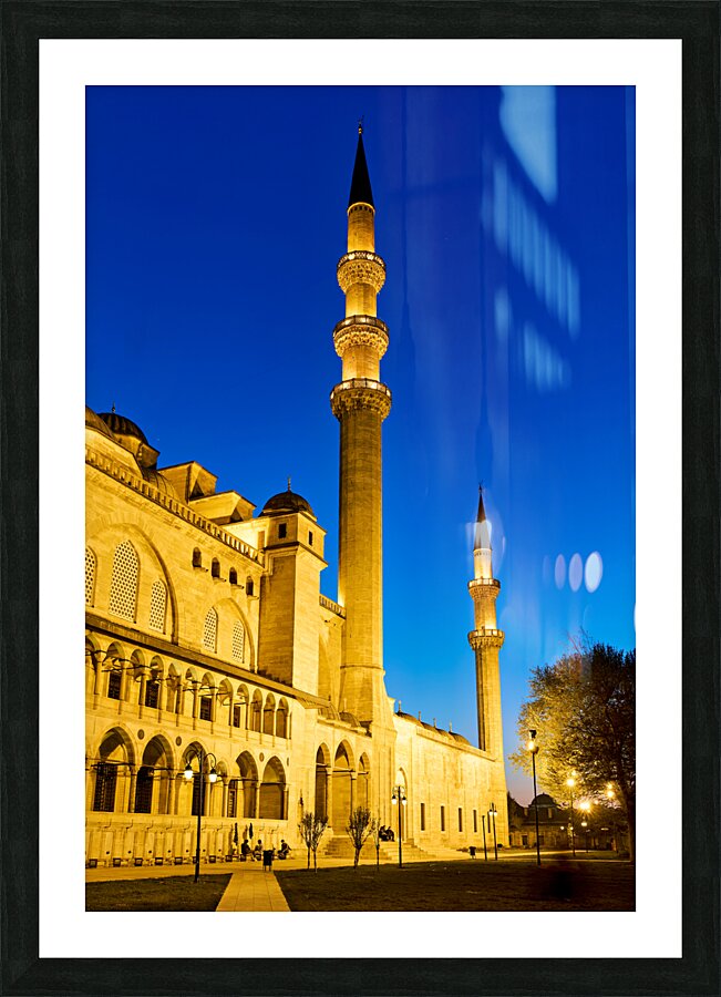 Istanbul Turkey. Süleymaniye Mosque at sunset Picture Frame print