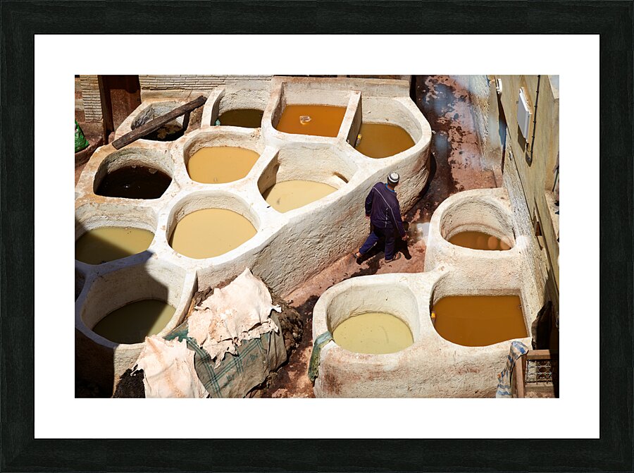 Morocco Fez. Tannery Sidi Moussa in the Medina Picture Frame print