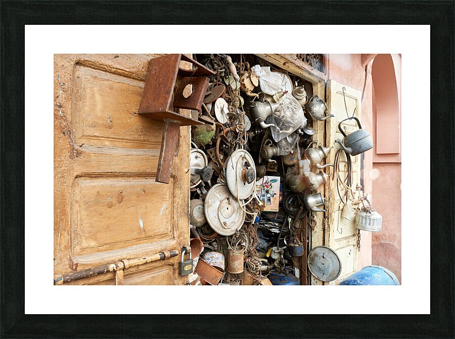 Morocco Marrakesh. Second hand dealer Picture Frame print