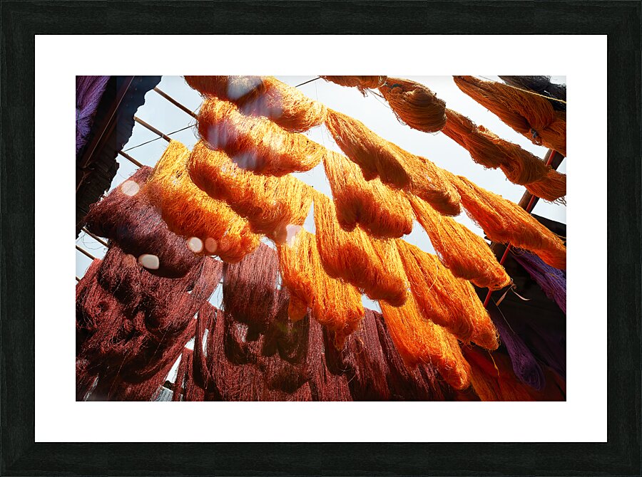Morocco Marrakesh. Dyers souk Picture Frame print