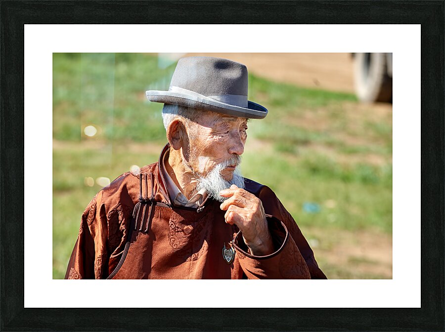 Mongolia. Portrait of an old man Picture Frame print