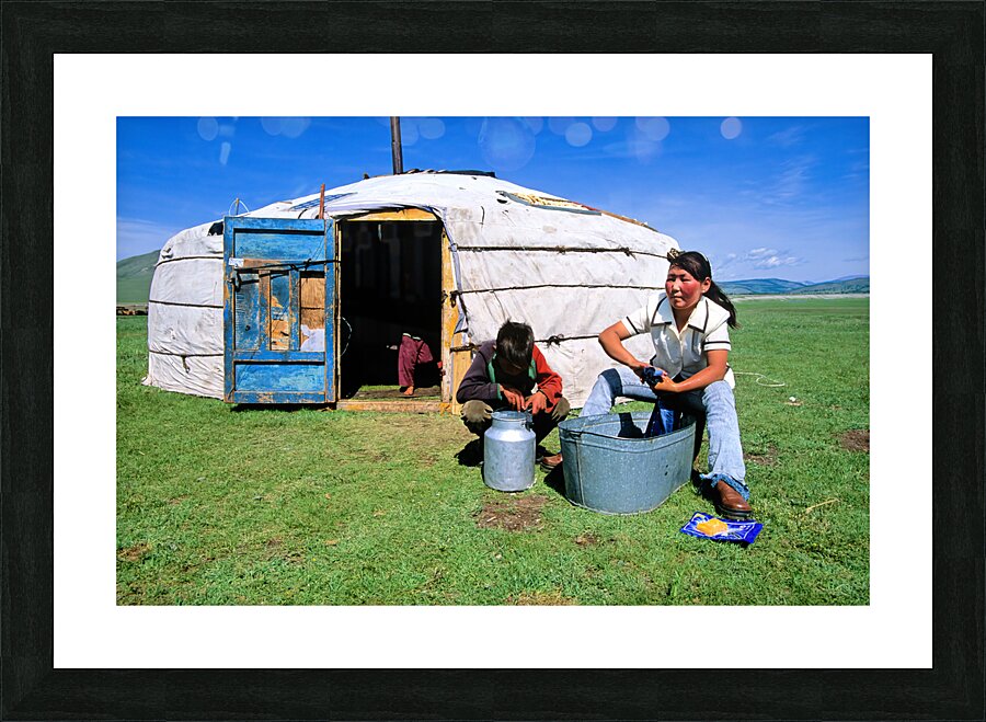 Mongolia. A ger nomadic tent Picture Frame print