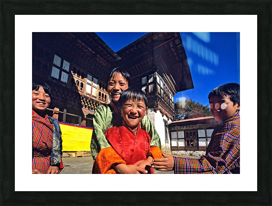 BHUTAN. Bumthang Valley Picture Frame print