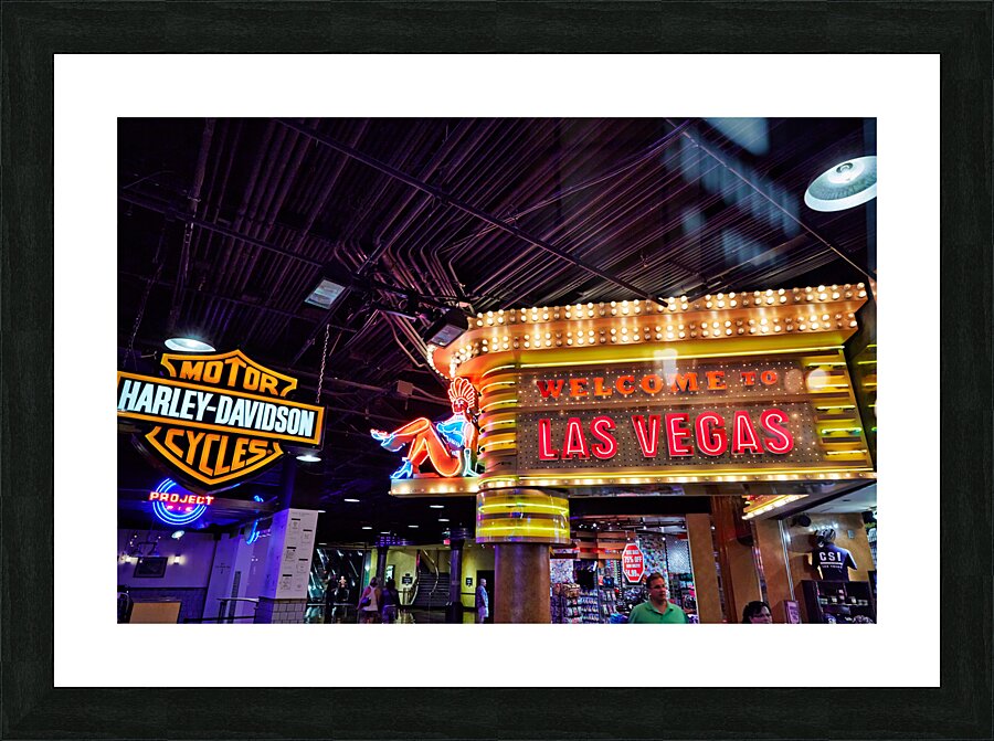 Welcome to Las Vegas sign. MGM Grand Hotel. Las Vegas Nevada USA Picture Frame print